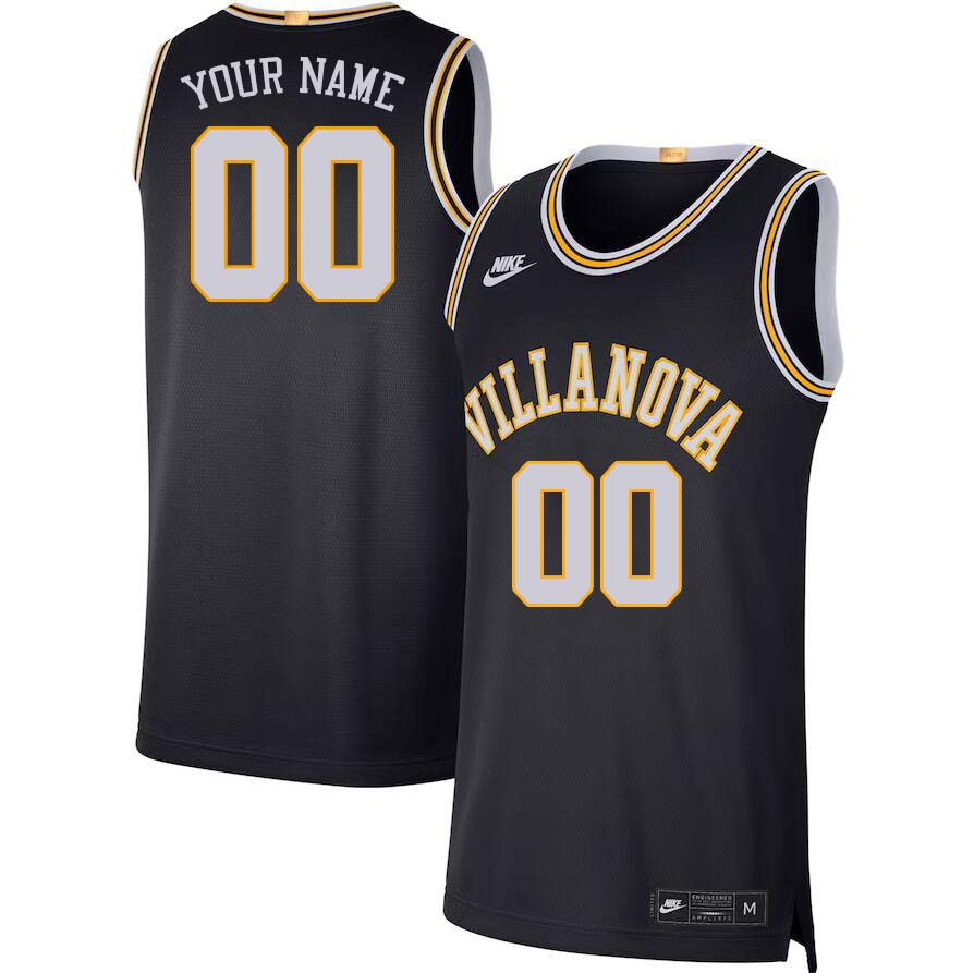 Custom Villanova Wildcats Name And Number College Basketball Jerseys Stitched-Black